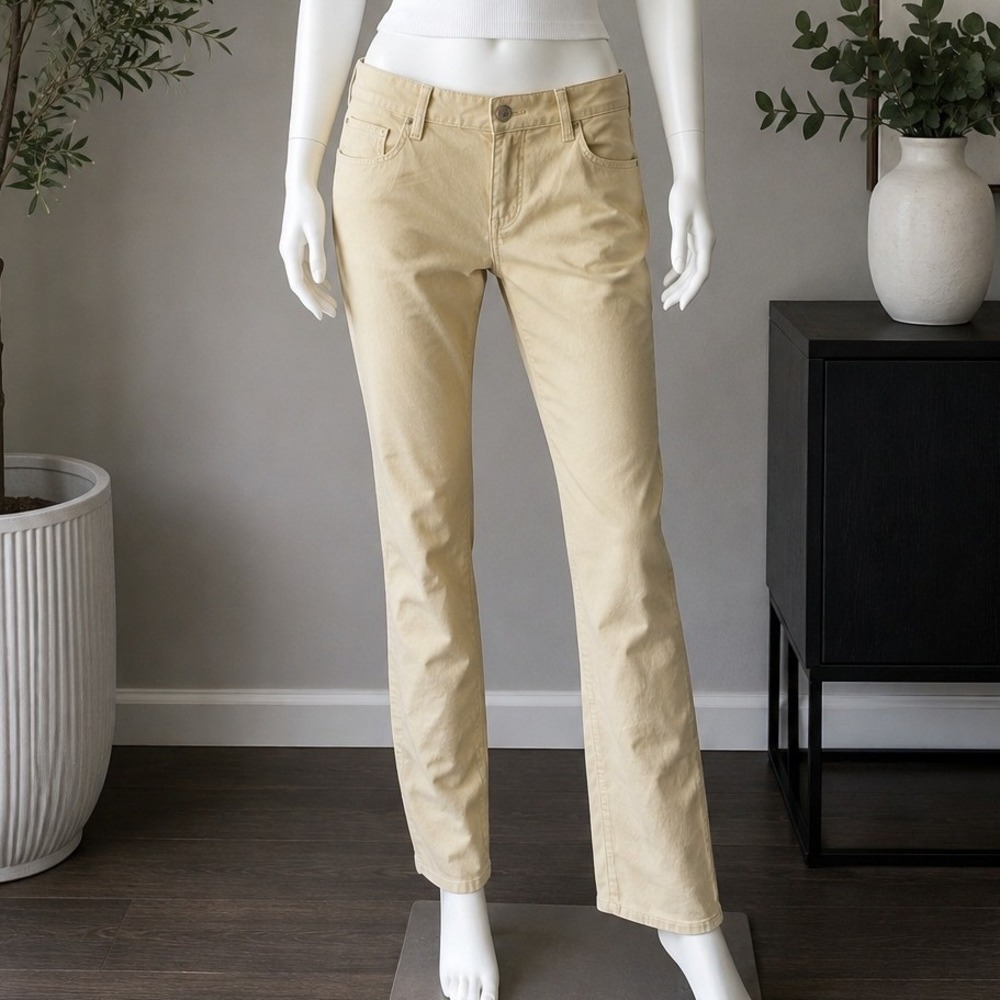 Paige Womens Skinny Jeans Blue Heights Low Rise Pastel Yellow 28